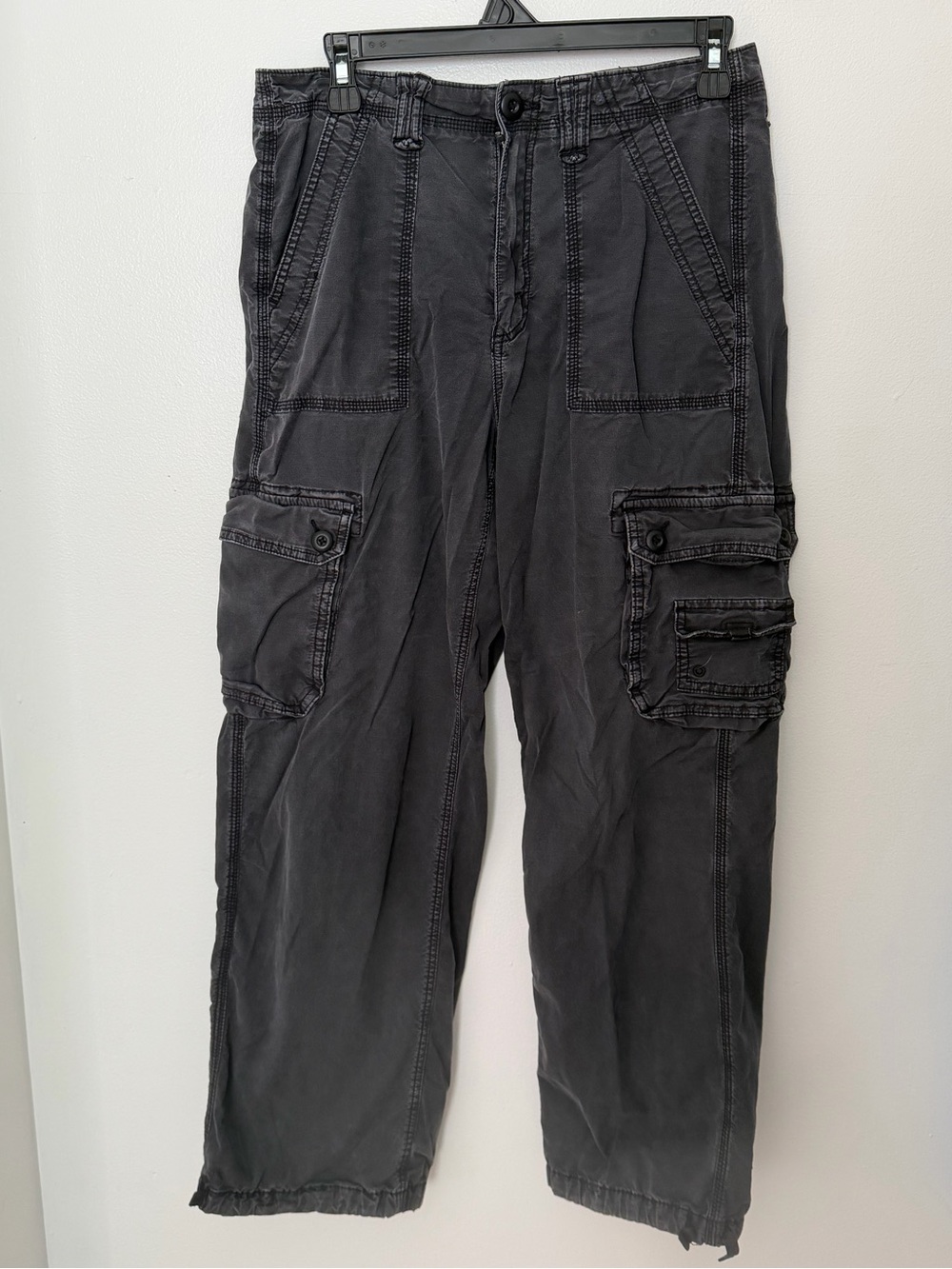 American Eagle Womens Cargo Pants - Black Casual Utility